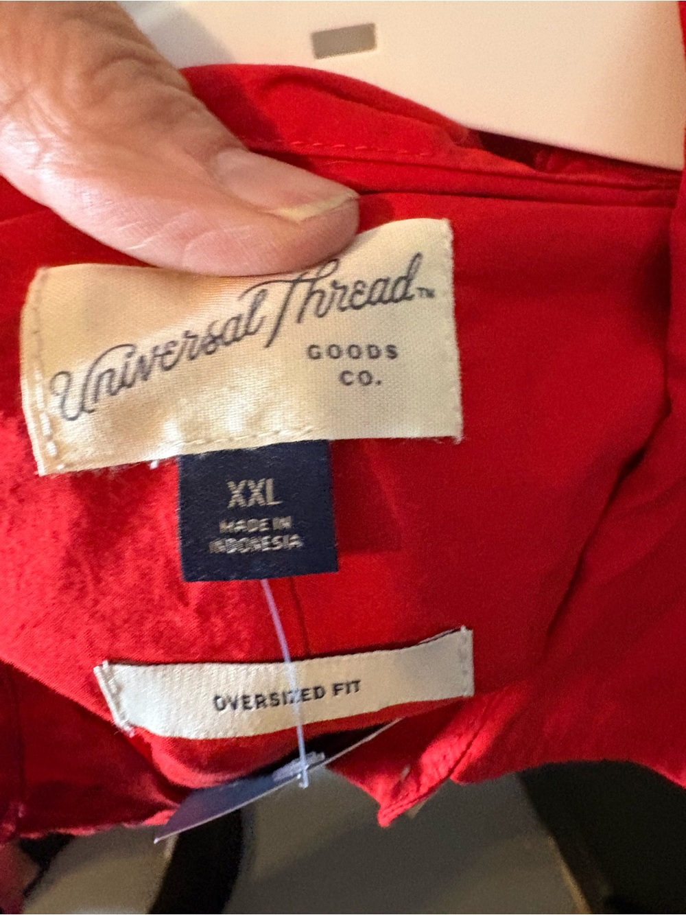 Universal Thread Bright Red Button-Front Tunic Blouse - Picture 8 of 9
